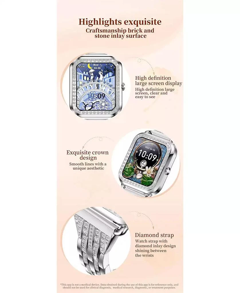 RUXING Smart Watch Bluetooth Call Heart Rate Monitor IP67 Waterproof Fitness Tracker for Men Women -Gold 2