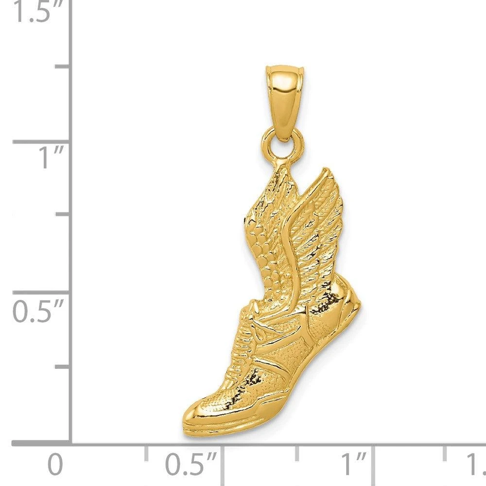 Diamond2Deal 14k Yellow Gold Polished Running Shoe Pendant 4