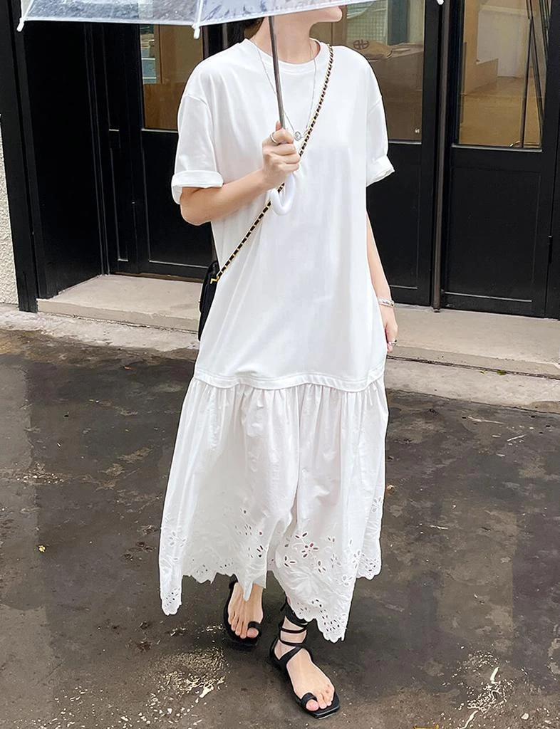 Pixie Market White Eyelet Tee Dress-PREORDER 9