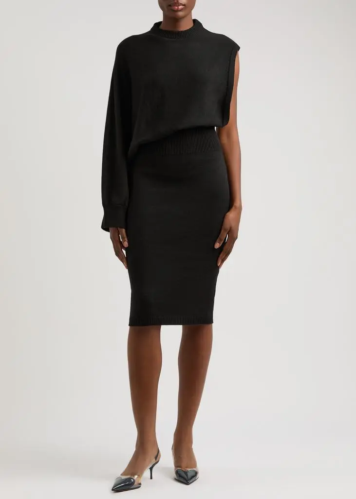 Alaïa One-shoulder wool jumper dress 2