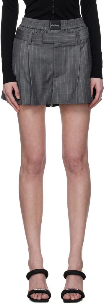 Alexander Wang Gray Pre-Styled Pleated Shorts 1