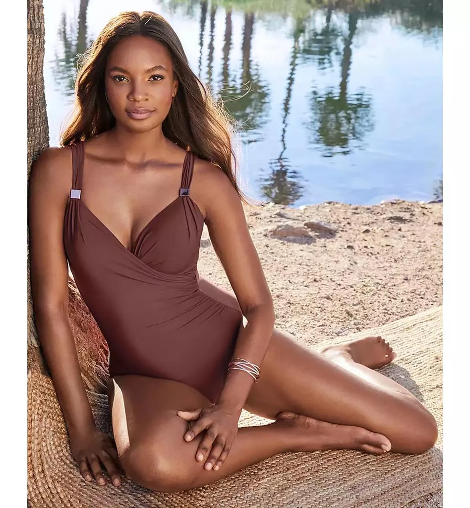 Miraclesuit Razzle Dazzle Siren Twist-Front Underwire Allover Slimming One-Piece Swimsuit 4