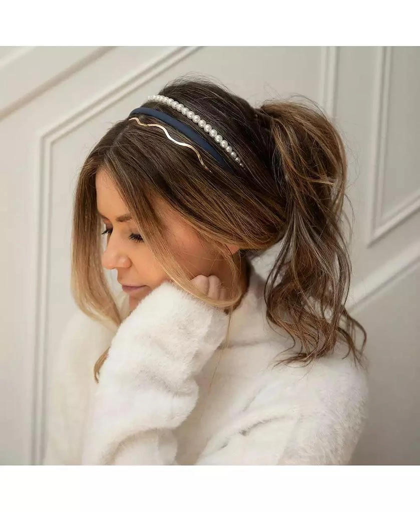 Headbands of Hope Headband Set - Blue + Pearl + Gold 8