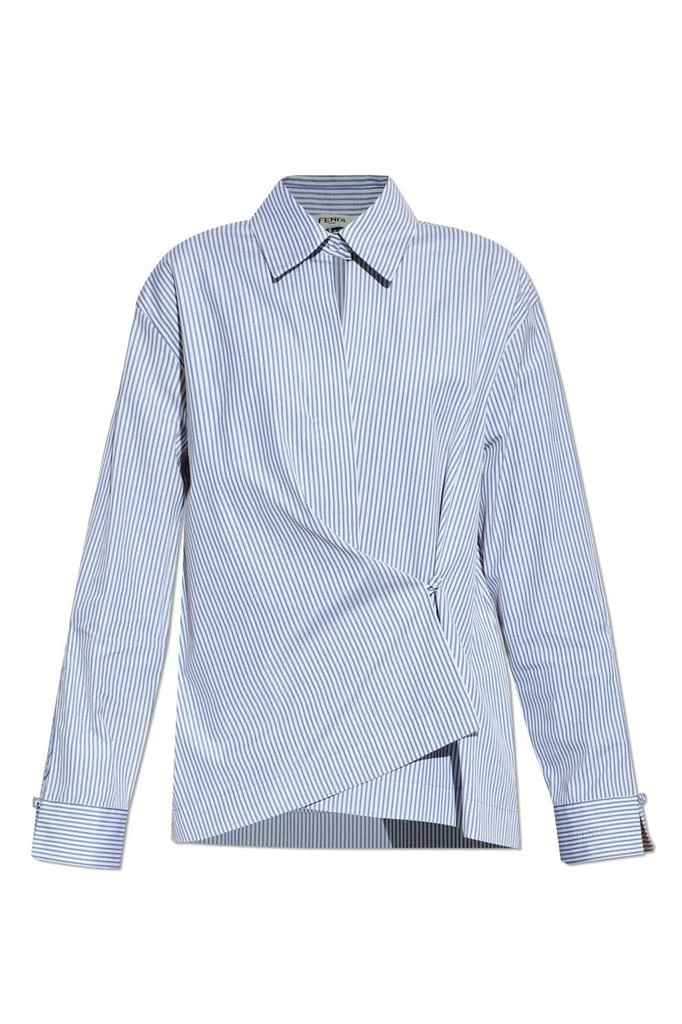 Fendi Fendi Striped Long-Sleeved Asymmetric Shirt 1