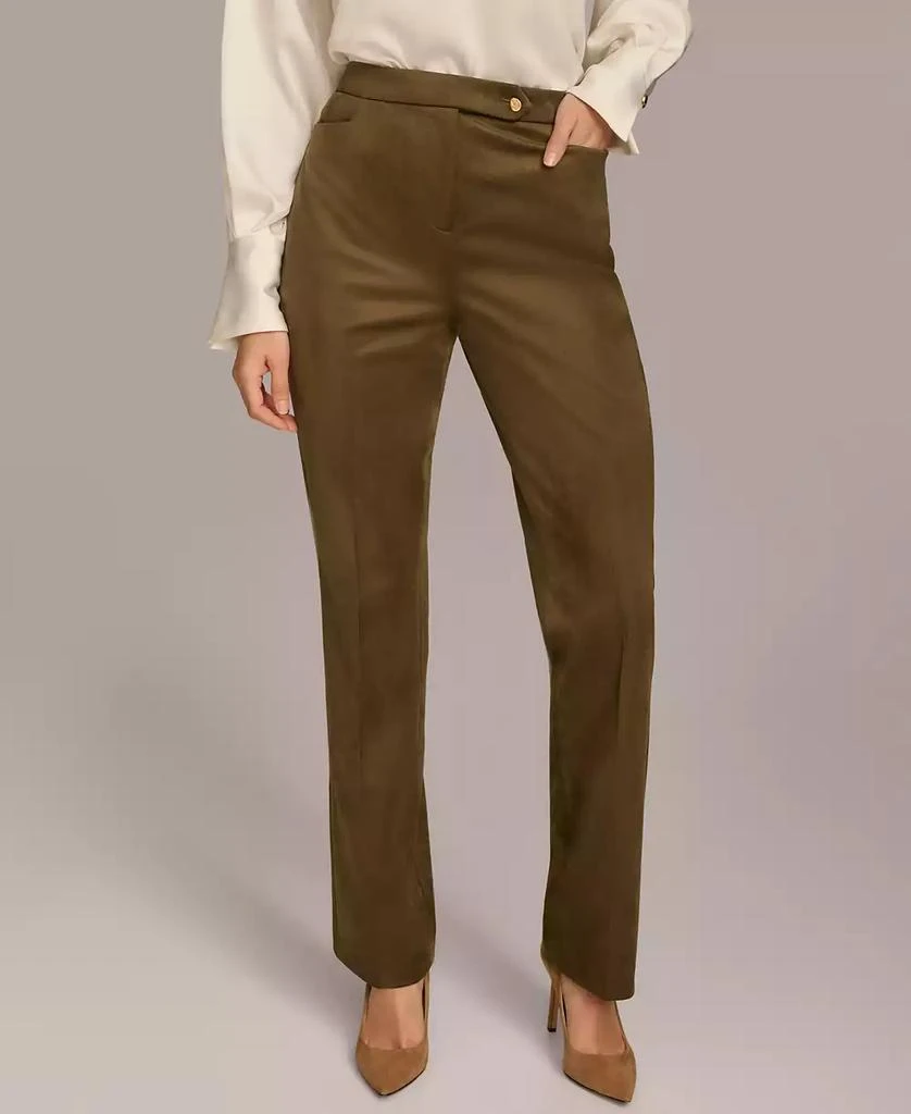 Donna Karan Women's Straight-Leg Faux-Suede Pants 1