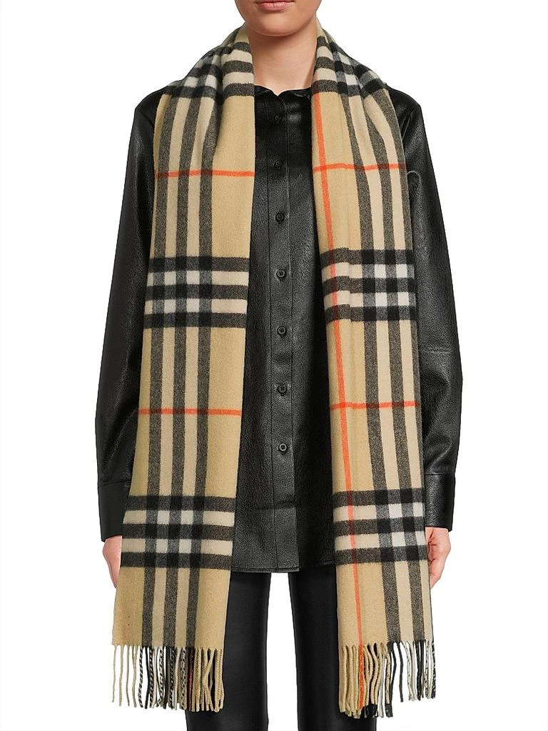 Burberry Washed Giant Check Cashmere Scarf 1