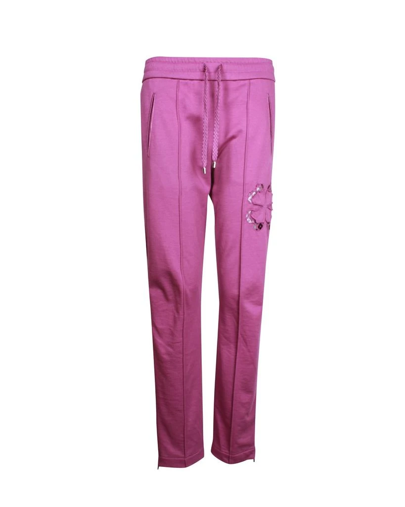 Chanel Floral Lace Detail Sweatpants in Purple Cotton 1