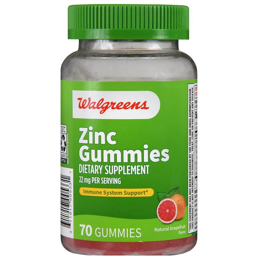 Walgreens Zinc 22 mg Gummies Natural Grapefruit 2