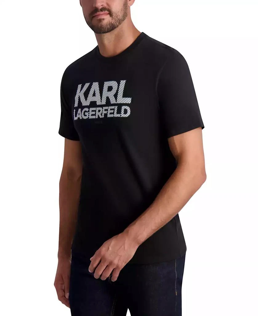 KARL LAGERFELD PARIS Men's Slim-Fit Checkered Logo Graphic T-Shirt 3