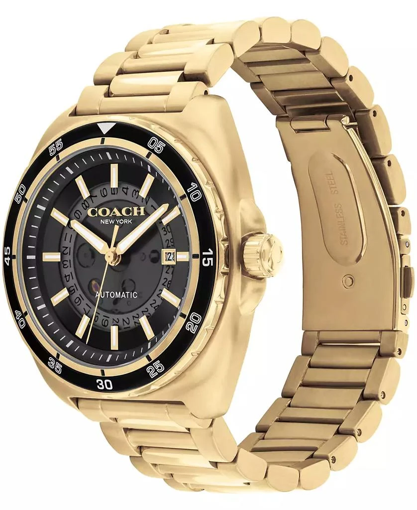 Coach Men's Automatic Gold Charter Stainless Steel Watch 44.5mm 2