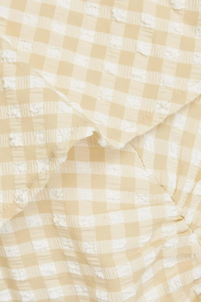 Ganni Ruched gingham seersucker mini dress 4