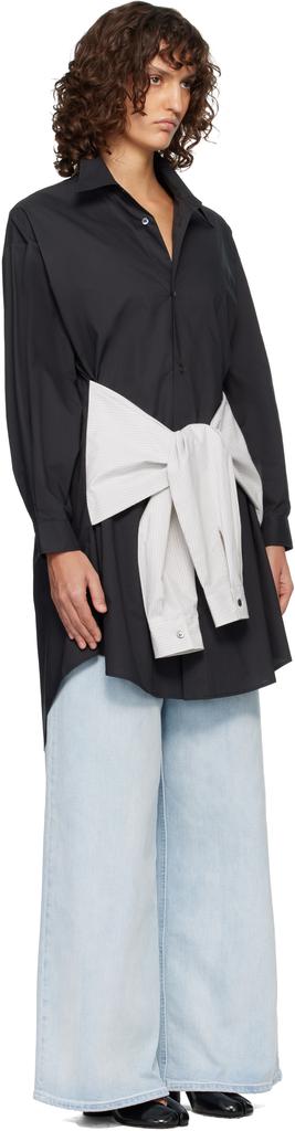 MM6 Black Multi Wear Cotton Poplin Minidress