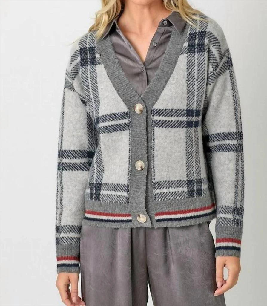 mystree Mystree - The Londan Lane Plaid Cardigan