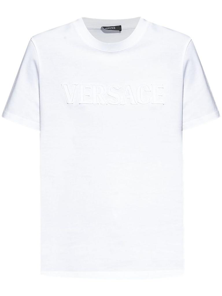 【関税＆送料込み】Versace Fringed Logo T-Shirt Clothing Versace Versace Fringed Logo T-Shirt Clothing - Compare