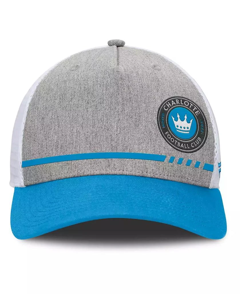 Fanatics Men's Heather Gray Charlotte FC Low Block Trucker Adjustable Hat 3