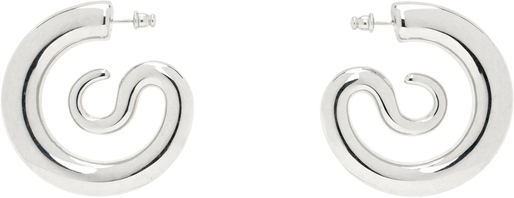 Panconesi Silver Serpent Hoops Medium Earrings