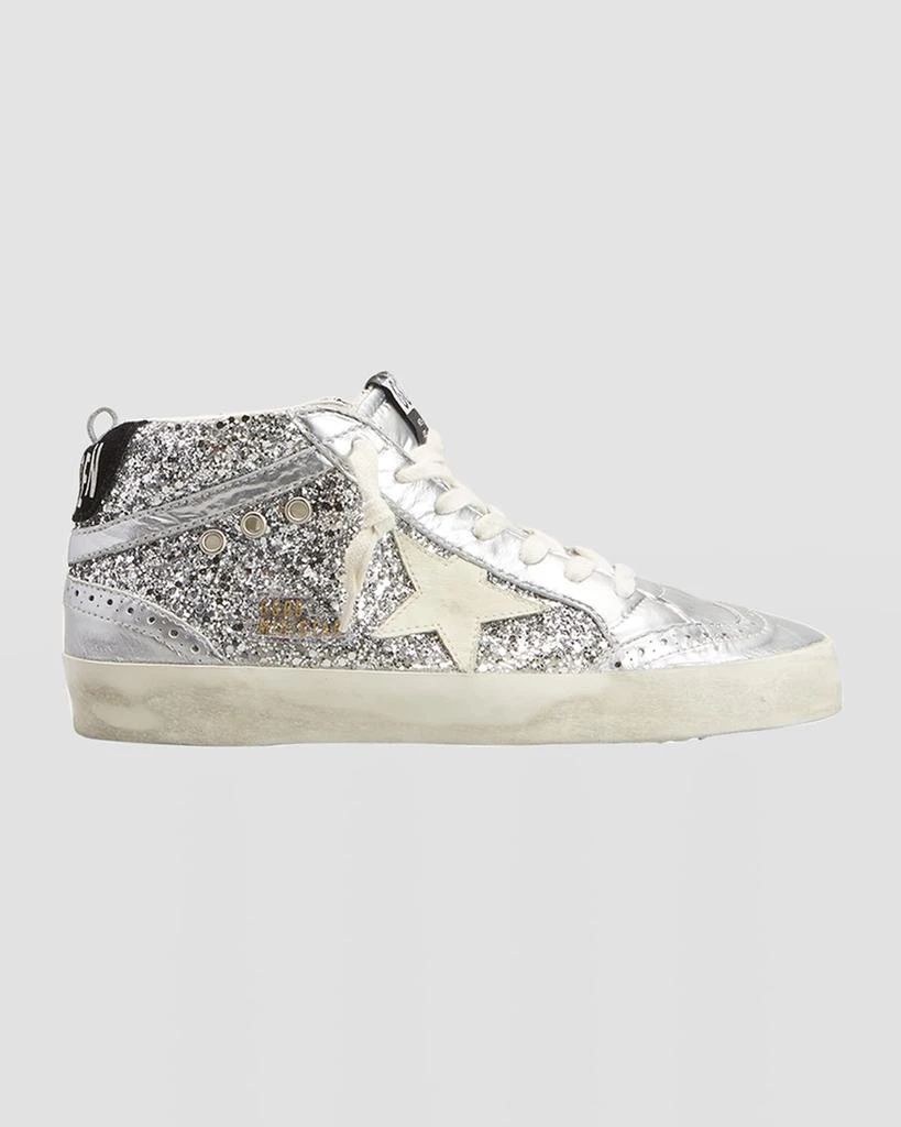 Glitter Golden Goose Neimans Shop Mid Star Glitter Wing-Tip