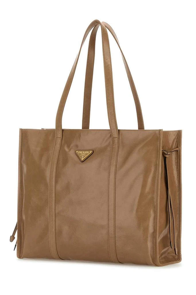 Prada Camel Leather Shopping Bag 2