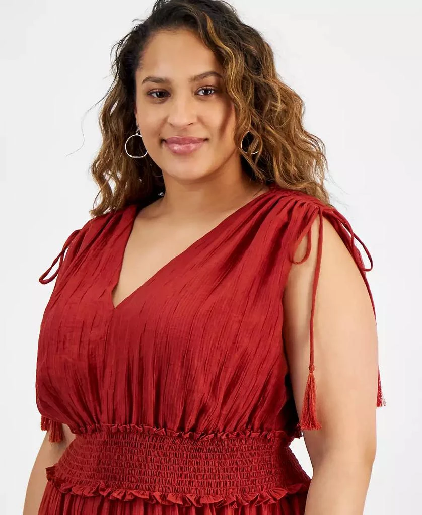 Taylor Plus Size V-Neck Sleeveless Handkerchief Hem Maxi Dress 4