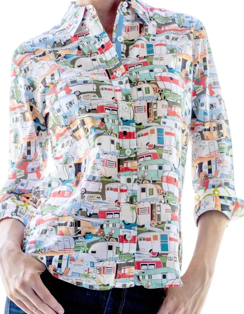 Dizzy-Lizzie Dizzy-Lizzie - Rome 3/4 Sleeve Retro Print Shirt 2