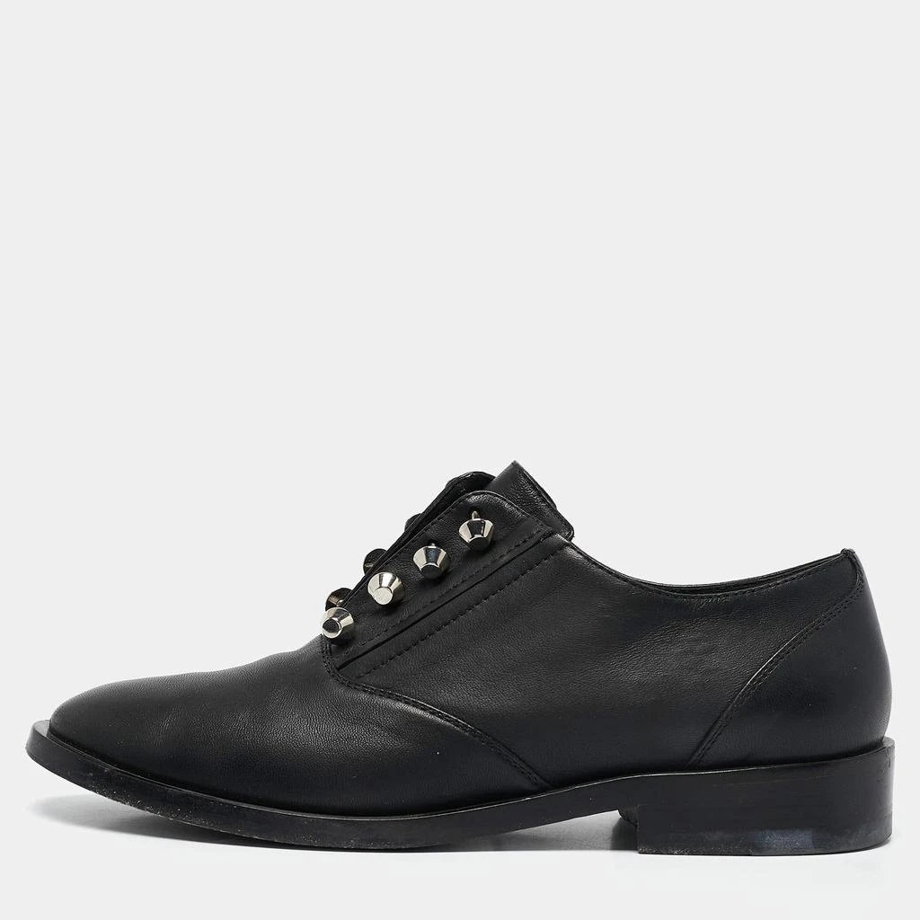 Balenciaga Balenciaga Black Leather Pierced Oxfords Size 37 1