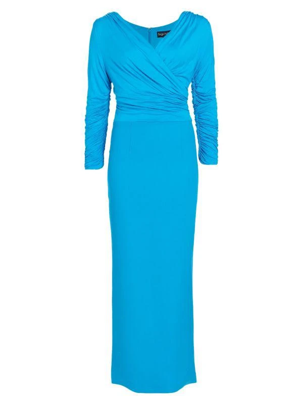 Sergio Hudson Gathered Jersey & Crepe Maxi-Dress 6