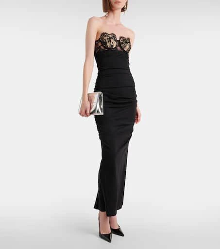 Dolce 
Gabbana Lace-trimmed bustier gown 6