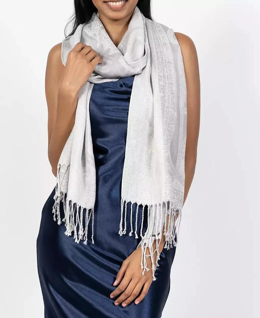 Vince Camuto Women's All-Over Paisley Lurex Scarf 9