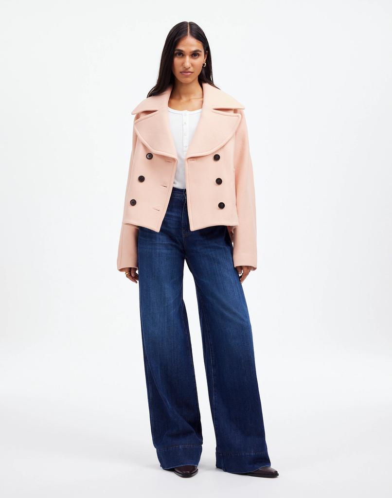 Madewell Oversized-Collar Short Peacoat