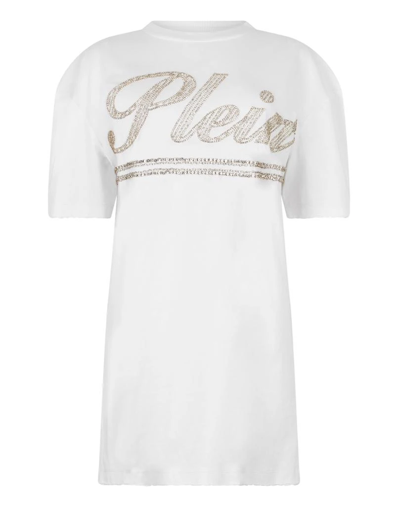 Philipp Plein Open Back T-Shirt Dress Strass Signature