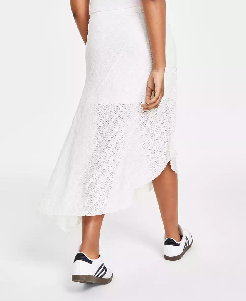 Ultra Flirt Juniors' Lace Pull-On Asymmetric Midi Skirt