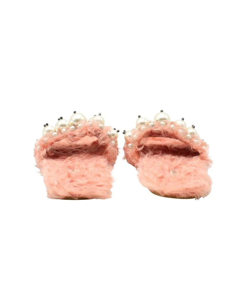 Miu Miu Pearl Embellished Slides in Pink Faux Fur 5