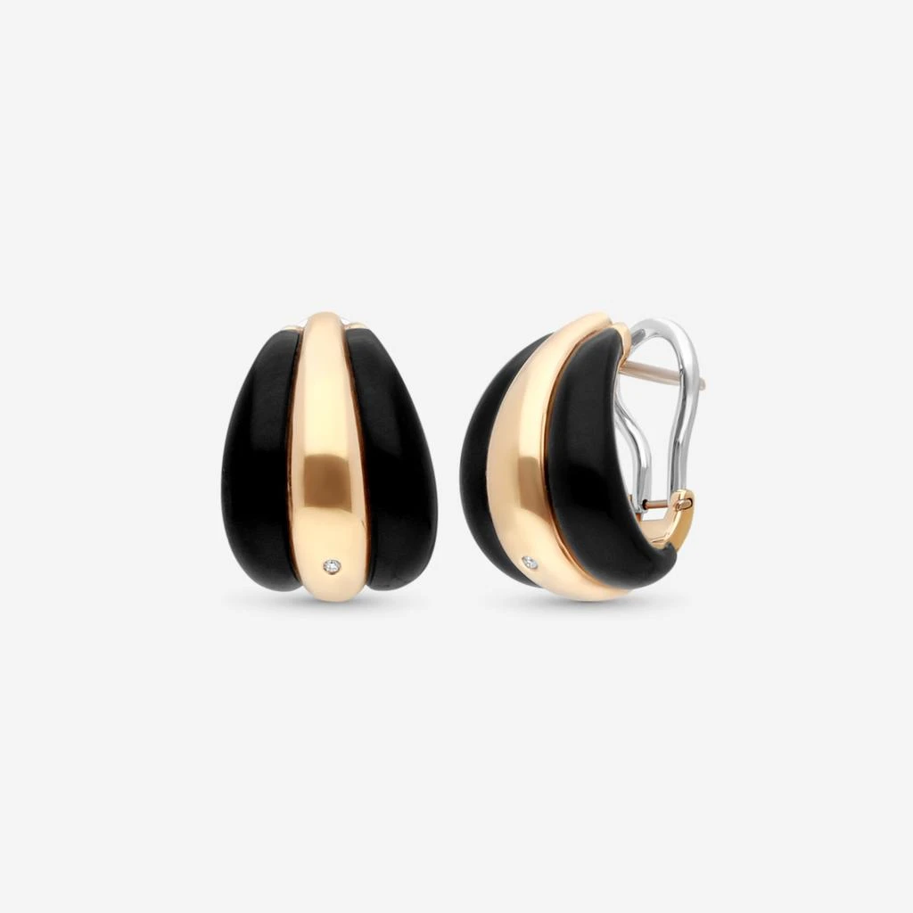 Damiani Damiani 18K Rose Gold Diamond Huggie Earrings 20076821 1