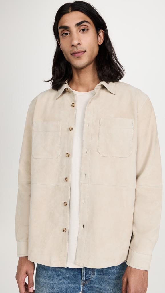 Club Monaco Suede Shirt Jacket