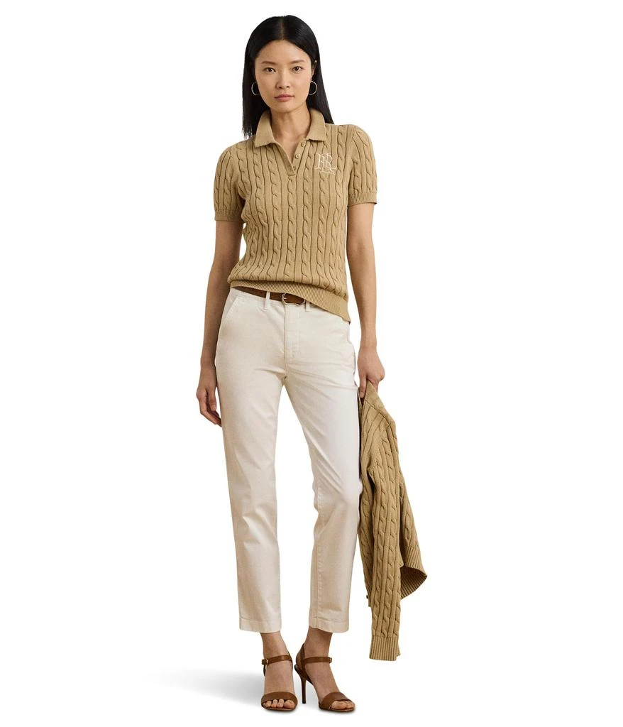 Ralph Lauren Petite Cable-knit Cotton Polo Sweater 4