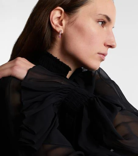 Stone and Strand 14kt gold (585/1000) earrings with pink sapphire and ruby 3