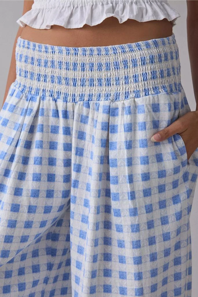 Kimchi Blue Kimchi Blue Caroline Smocked Wide Leg Linen-Blend Pant 4