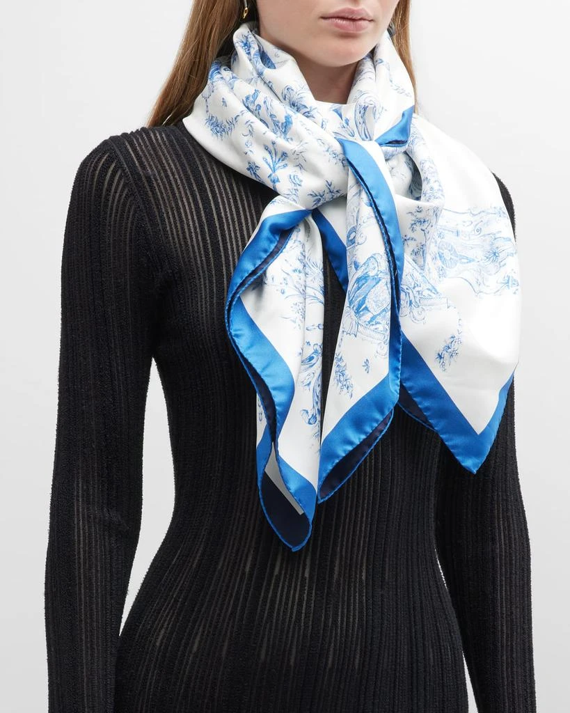 Rani Arabella Toile Double-Sided Silk Scarf 2