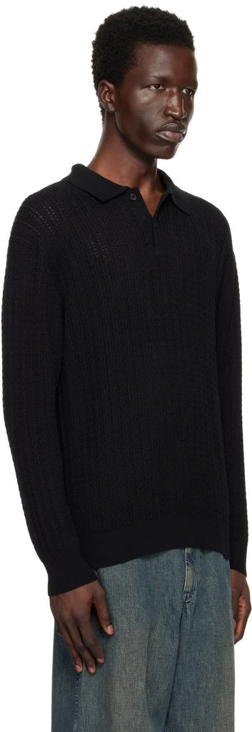 BEAMS PLUS Black Knit Cable Polo 2