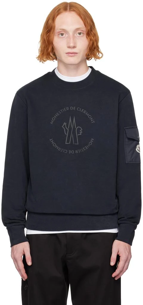 Moncler Navy Bonded-Logo Sweatshirt 1