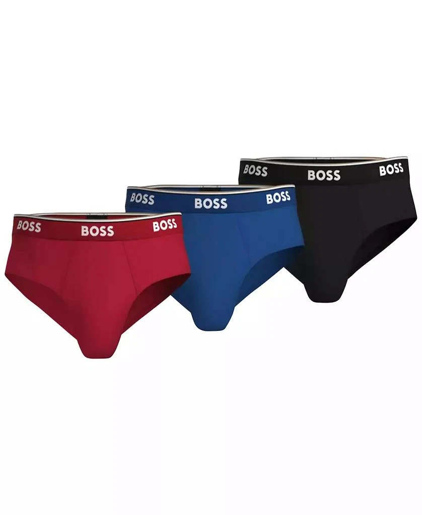 Hugo Boss Men's 3-Pack Power Stretch Assorted Color Solid Briefs 1