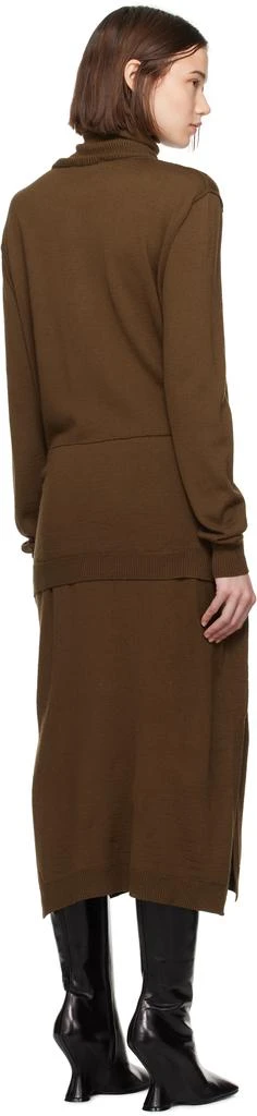 Lemaire Brown Trompe L'Oeil Midi Dress 3