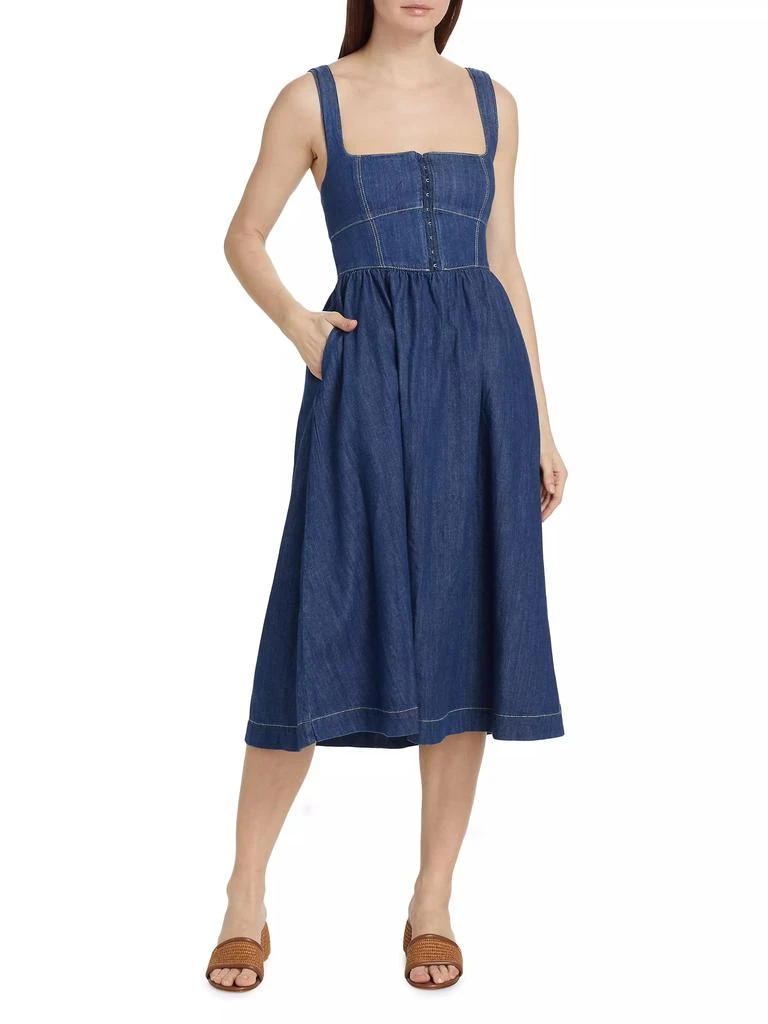 Reformation Tagliatelle Denim Midi-Dress 2