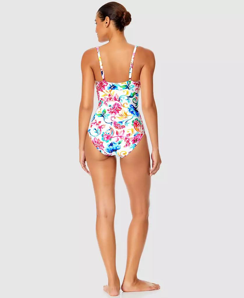 Anne Cole Women's Watercolor Paisley V-Front One-Piece Swimsuit