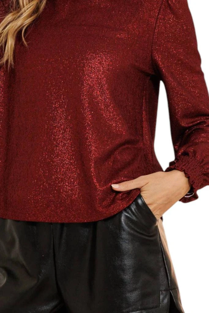 Ces Femme Ces Femme - Glitter Fabric Holiday Blouse Top 3