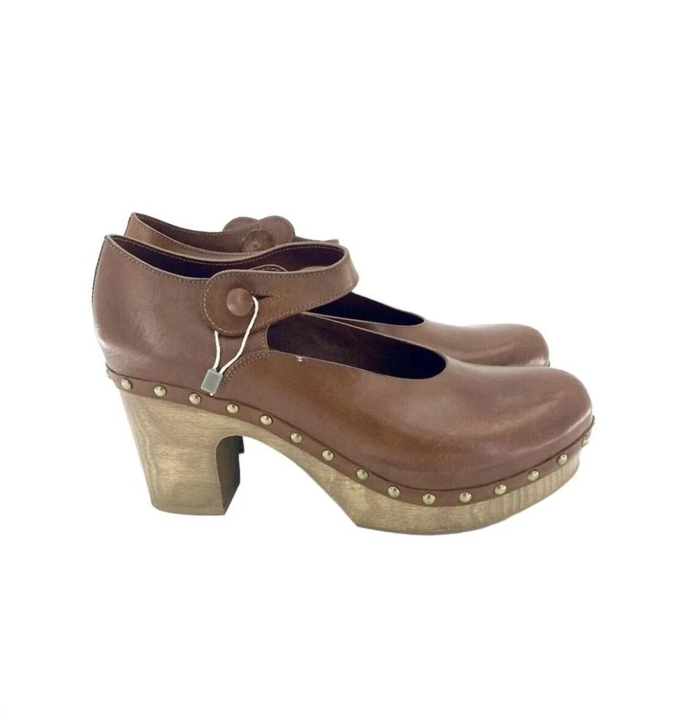 L'AUTRE CHOSE L'Autre Chose - Women's Leather Strap Wood Pumps Ankle Heels 2