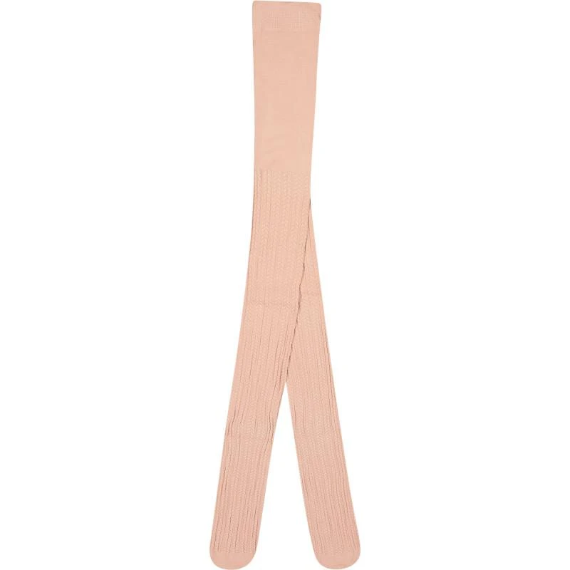 Abel & Lula Braided pattern tights in pale pink 1