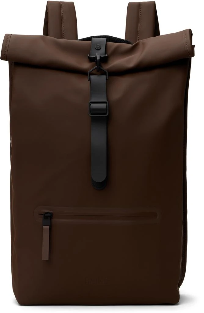 RAINS Brown Rolltop Rucksack Backpack 1