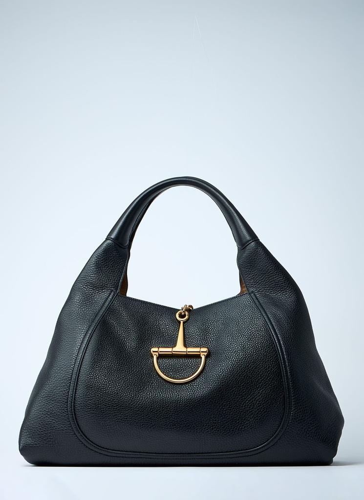 トートバッグ GUCCI BLACK LEATHER SOFTBIT MAXI TOTES GUCCI Softbit Maxi textured-leather tote | NET-A-PORTER