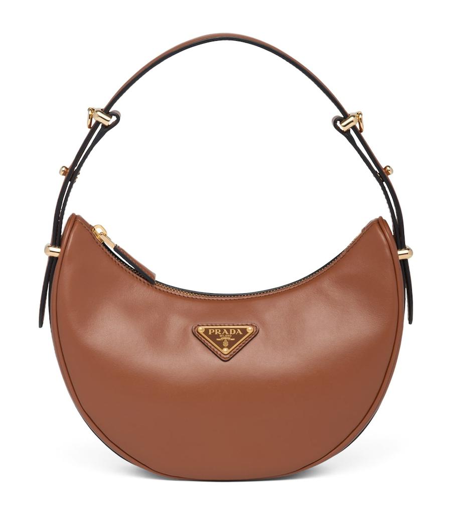 Prada Leather Arqué Shoulder Bag OS - Bags - BeyondStyle